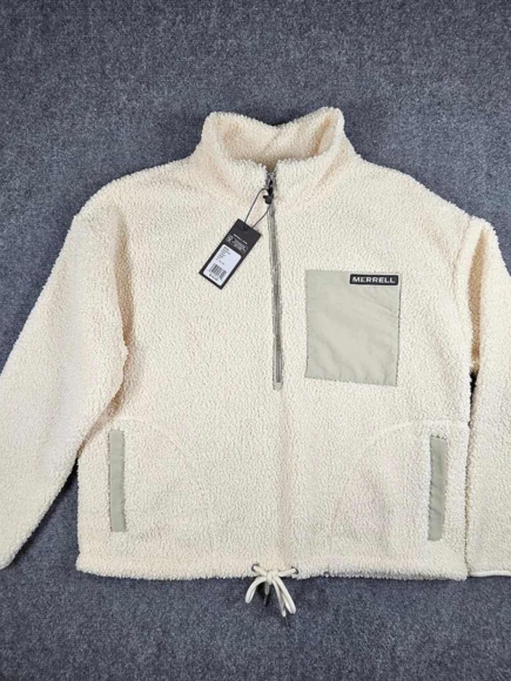 NWT Merrell Urban Outfitters Senna Piled Fleece 1/4 Zip Jacket Womens XL Ivory